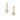 Qalb Dropped Yellow Gold Diamond Earrings